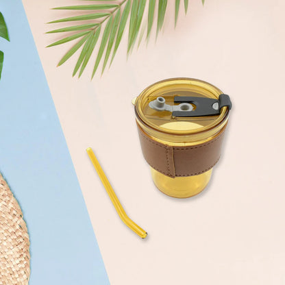 Glass Mug with Straw & Lid
