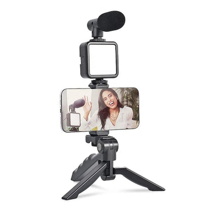 Mini Tripod Stand with Mic & LED Light