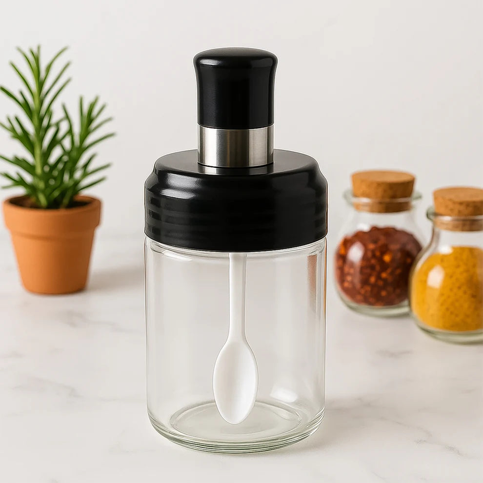 Leak-Proof Glass Spice Jar