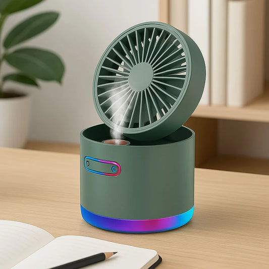 Mini Fan with Humidifier Spray