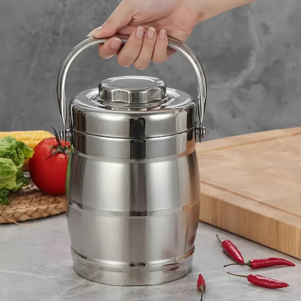 Insulated Leak-Proof Stainless Steel Lunch Box (2.2L)